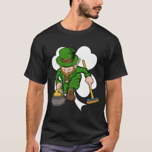 Camiseta Curler Leprechaun St. Patrick's Day Curling