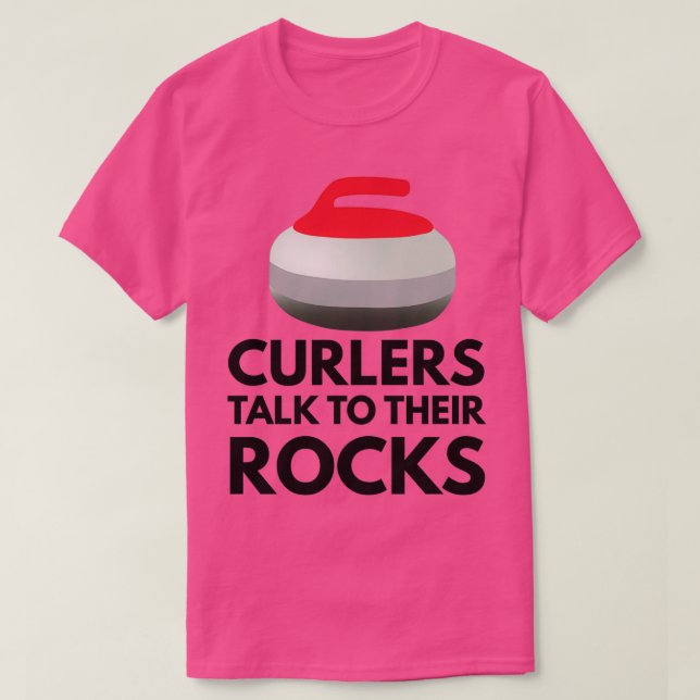 Camiseta Curlers Hablan Con Sus Rocas Graciosas Curling (Diseño del anverso)