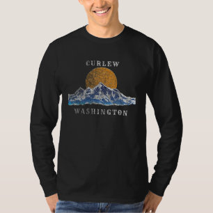Camiseta Curlew Washington Mountain Sunset Scene