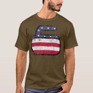 Camiseta Curling 4 de julio Bandera Americana Estados Unido
