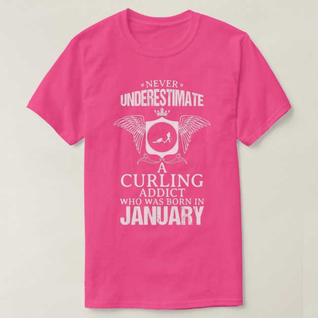 Camiseta Curling Addict January Funny Design For Gift (Diseño del anverso)