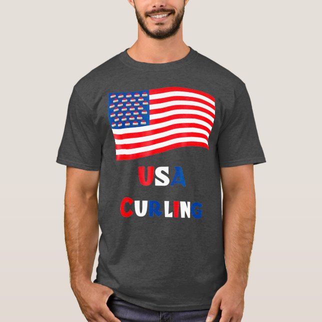 Camiseta Curling American Curler Tshirt USA Curling Tee (Anverso)