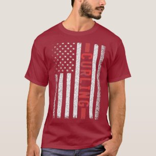 Camiseta Curling Bandera Americana 4 de Julio Curling Playe