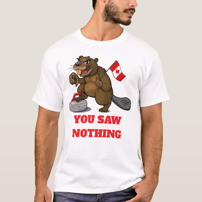 Camiseta Curling beaver with flag (Anverso)