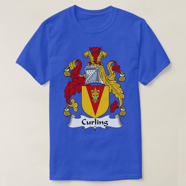 Camiseta Curling Coat of Arms Family Crest Shirt (Diseño del anverso)