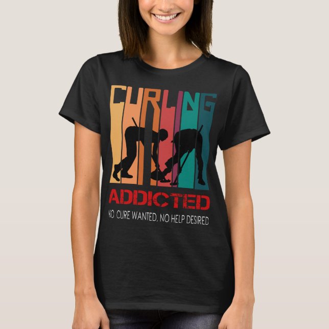 Camiseta Curling Curler deportivo de agua helada del jugado (Anverso)