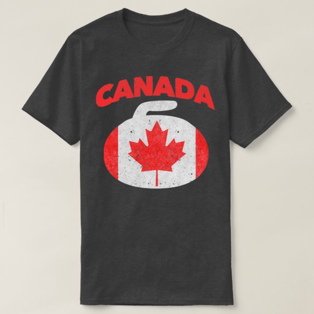 Camiseta Curling de equipo canadiense de hoja de Canadá (Diseño del anverso)