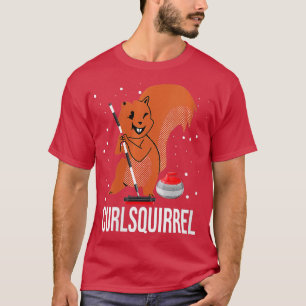 Camiseta Curling de la Mascota Deportiva Curlsquirrel Curli