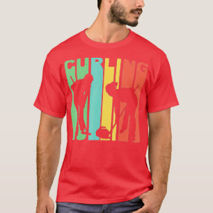 Camiseta Curling de silueta de estilo retro de los años 70 