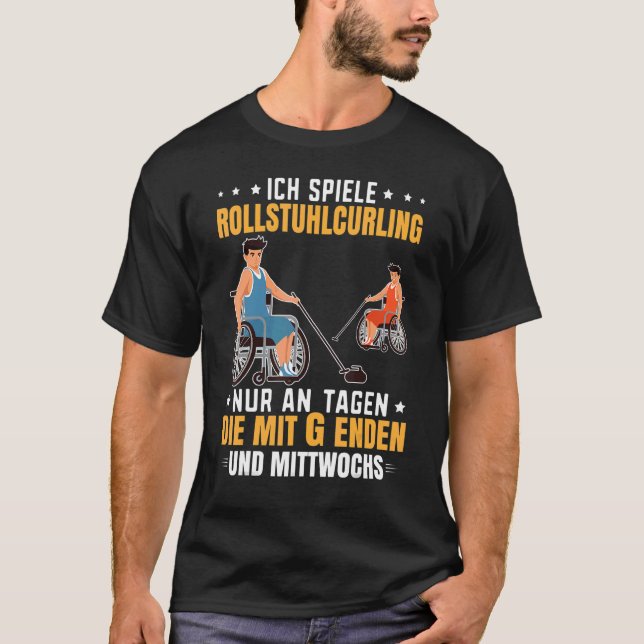 Camiseta Curling en silla de ruedas Ventilador Emblem Curli (Anverso)