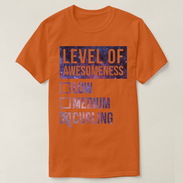 Camiseta Curling Gracioso Nivel De Curling (Diseño del anverso)