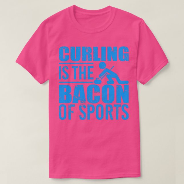 Camiseta Curling Is The Bacon Of Sports Distressed Blue (Diseño del anverso)