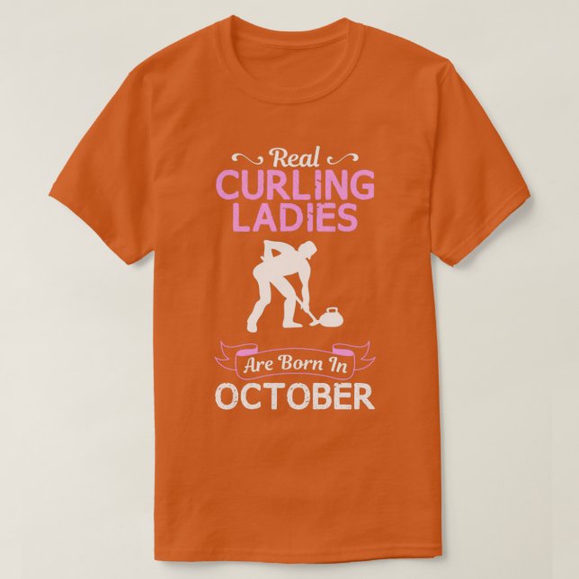 Camiseta Curling Ladie Octubre Funny Design For Gift (Diseño del anverso)