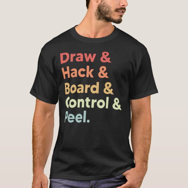 Camiseta Curling meme draw hack board control peel retro (Anverso)