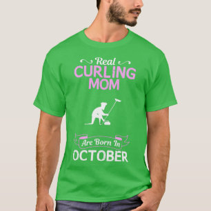 Camiseta Curling Mom Octubre Funny Design For Gift