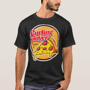 Camiseta Curling Player alimentado por pizza