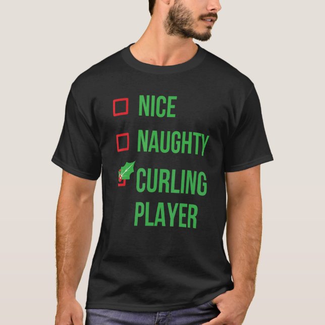 Camiseta Curling Player Funny Pajama Navidades (Anverso)