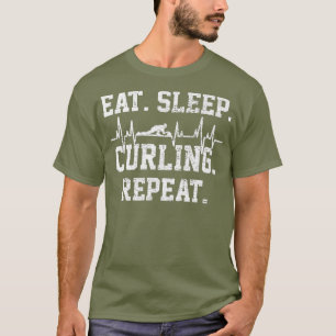 Camiseta Curling Player Vintage Heartbeat Premium