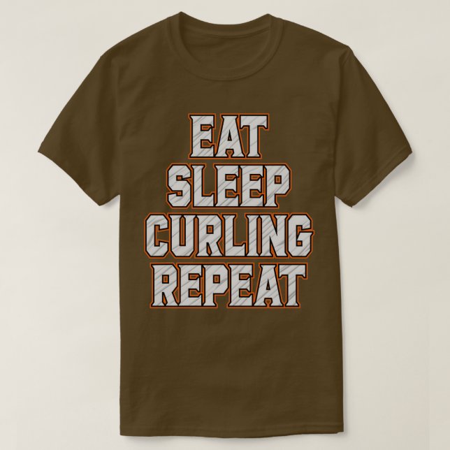 Camiseta Curling Repetir el sueño de Comer Curando (Diseño del anverso)