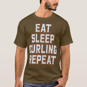 Camiseta Curling Repetir el sueño de Comer Curando