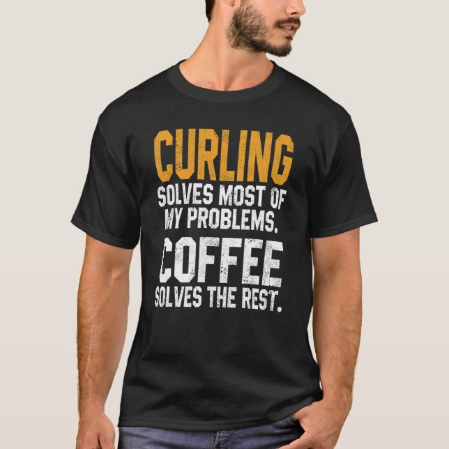 Camiseta Curling Resuelve mis problemas Coach Coach Player  (Anverso)