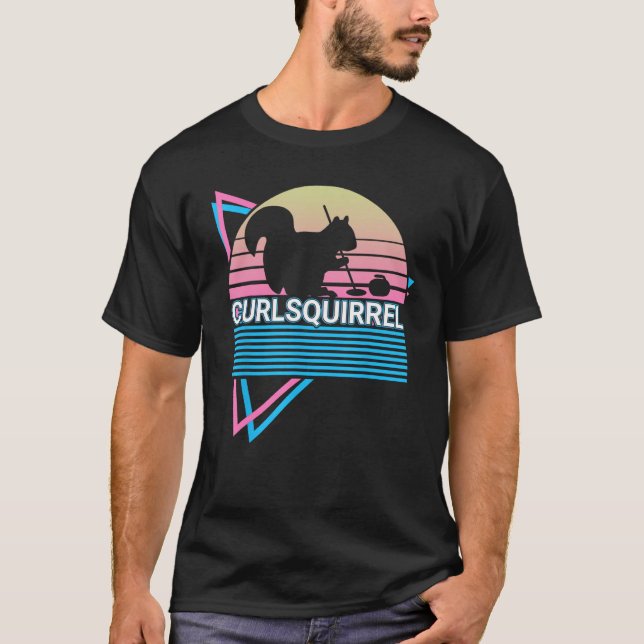 Camiseta Curling Stone Curling Player Retro Curlsquirrel (Anverso)