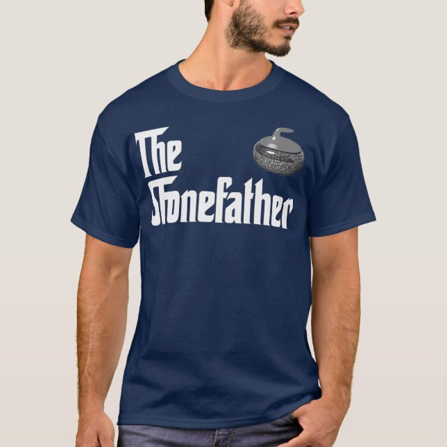 Camiseta Curling Stone Rock Gift Fathers Day Winter (Anverso)