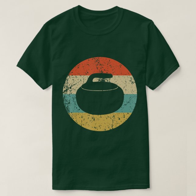 Camiseta Curling Vintage Retro Curling Stone  (Diseño del anverso)
