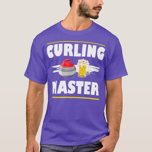 Camiseta Curling y cerveza divertidos (Anverso)