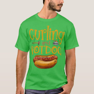 Camiseta Curling Y HotDog Comida Graciosa Diciendo Regalo