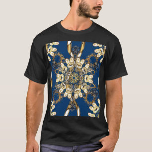 Camiseta Curlos dorados, patrón de cosecha oriental.