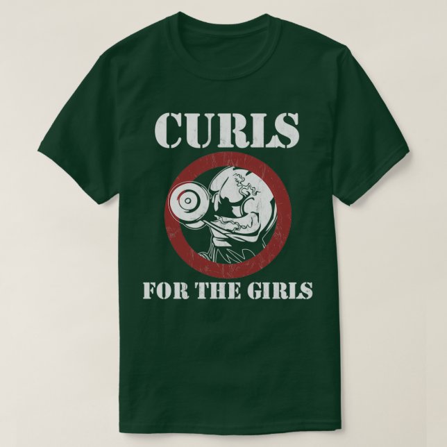 Camiseta Curls Para Los Chicas Funny Bodybuilding Weightlif (Diseño del anverso)
