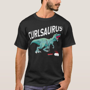 Camiseta Curlsaurus Curling Saurus Dinosaur Curling Iron