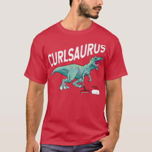 Camiseta Curlsaurus Curling Saurus Dinosaur Curling Iron