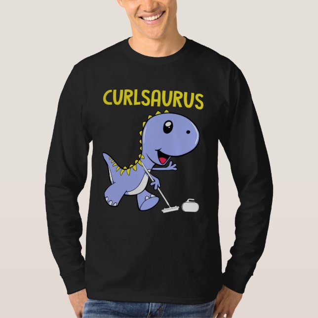 Camiseta Curlsaurus  Dinosaur  Curling Sport Costume (Anverso)