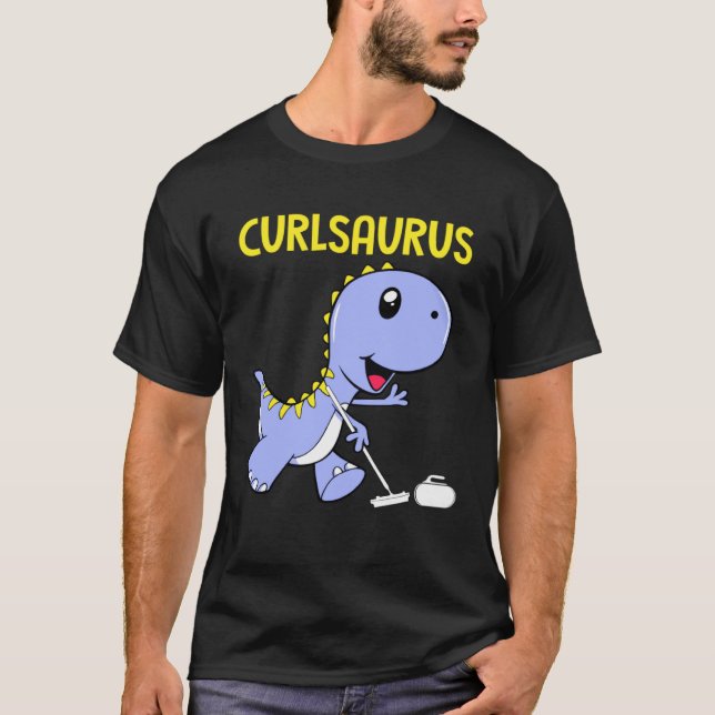 Camiseta Curlsaurus  Dinosaur  Curling Sport Costume (Anverso)
