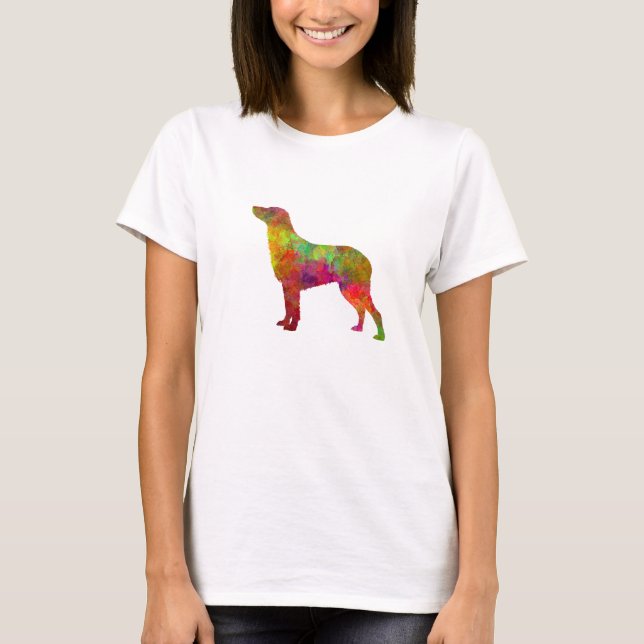 Camiseta Curly Coated Retriever in watercolor (Anverso)