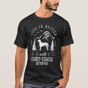 Camiseta Curly Coever Life Better Mom Dad Dog