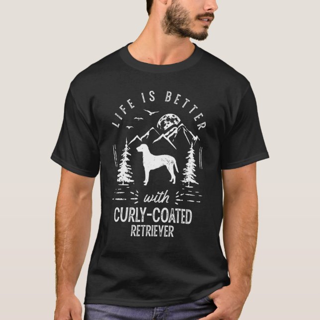 Camiseta Curly Coever Life Better Mom Dad Dog (Anverso)