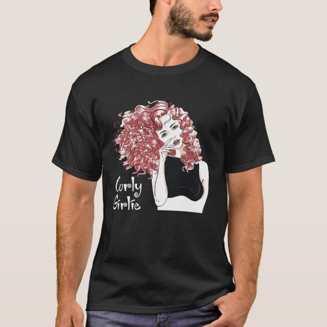 Camiseta Curly Girly Cute Curly Hair Natural Redhead Wild C (Anverso)