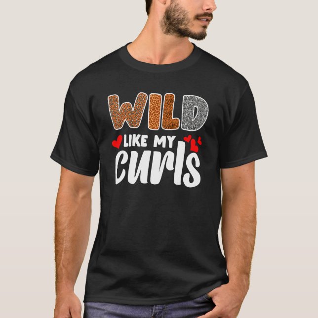 Camiseta Curly Hair Leopard Toddler Girls Wild Like My Curl (Anverso)