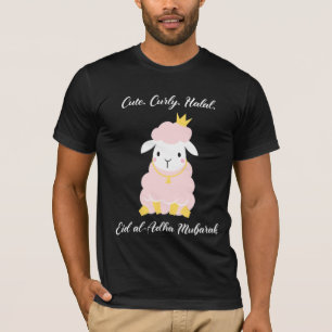 Camiseta Curly Halal Sheep Eid Al Adha Mubarak Para Mus