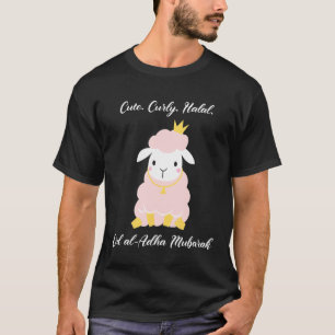 Camiseta Curly Halal Sheep Eid Al Adha Mubarak Para Mus