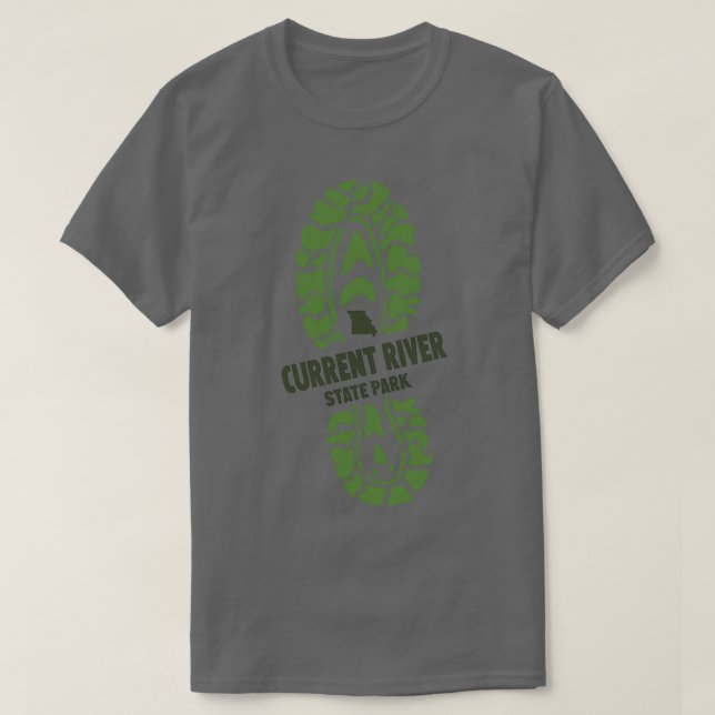 Camiseta Current River State Park Missouri MO Hiking Boot (Diseño del anverso)