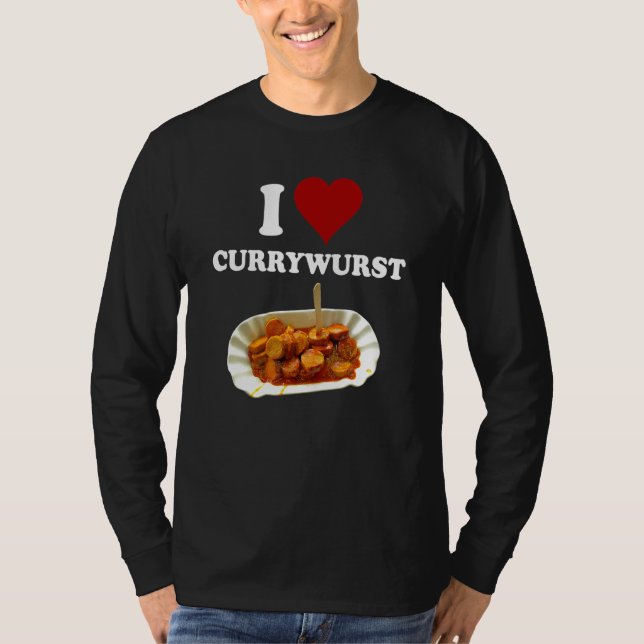 Camiseta Curry de comida rápida clásico me encanta currywur (Anverso)
