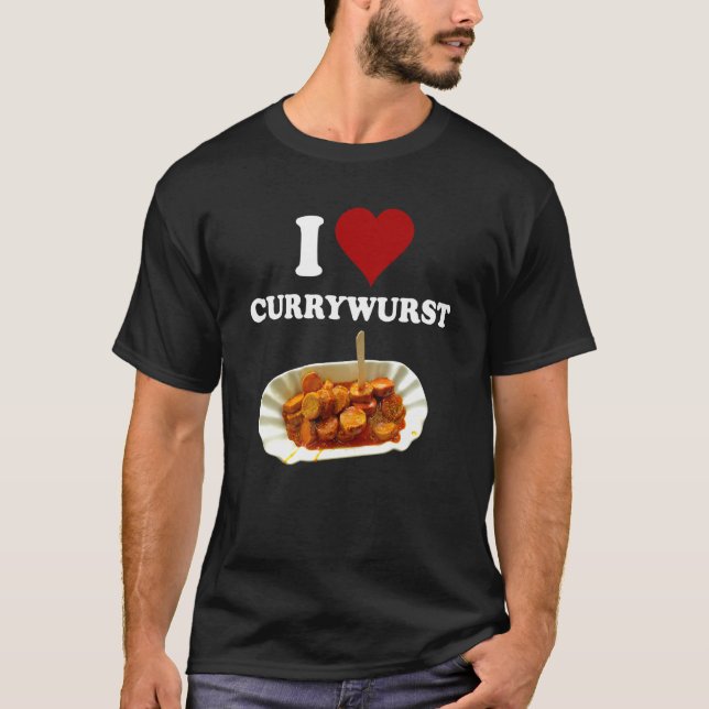 Camiseta Curry de comida rápida clásico me encanta currywur (Anverso)