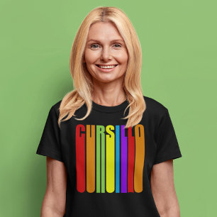 Camiseta Cursillo Colorful Elongated Textos Fe Cristiana