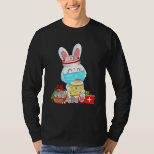 Camiseta Curso Bunny Easter Face Mask Enfermera Stethoscope