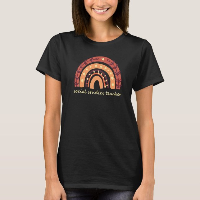 Camiseta Curso de Estudios Sociales Retro Boho Arcoiris (Anverso)