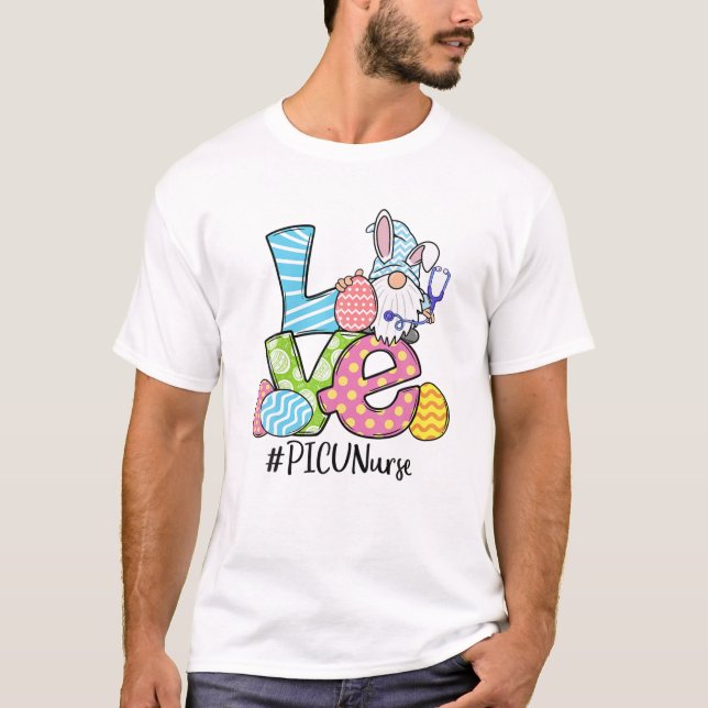 Camiseta Curso Pascua Enfermera de PICU Conejito Orejas Fel (Anverso)